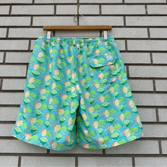 Peter Millar Men's Sour Lemons Swim Trunk Drawstring Pockets Mesh Liner - Picture 7 of 13